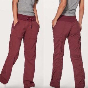 Lululemon 4 Dance Studio pant lined Burgundy 31 inseam